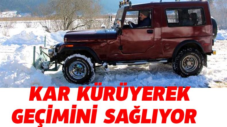 KAR KÜRÜYEREK GEÇİMİNİ SAĞLIYOR KAR KÜRÜYEREK GEÇİMİNİ SAĞLIYOR