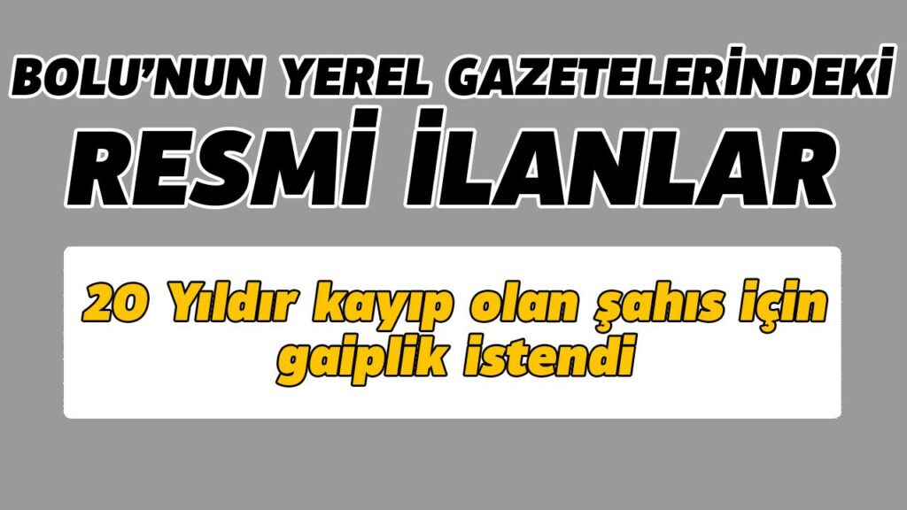 RESMİ İLANLAR RESMİ İLANLAR