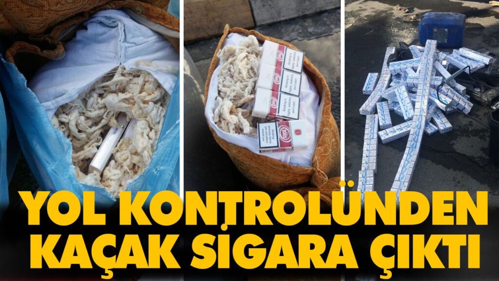 YOL KONTROLÜNDEN KAÇAK SİGARA ÇIKTI YOL KONTROLÜNDEN KAÇAK SİGARA ÇIKTI
