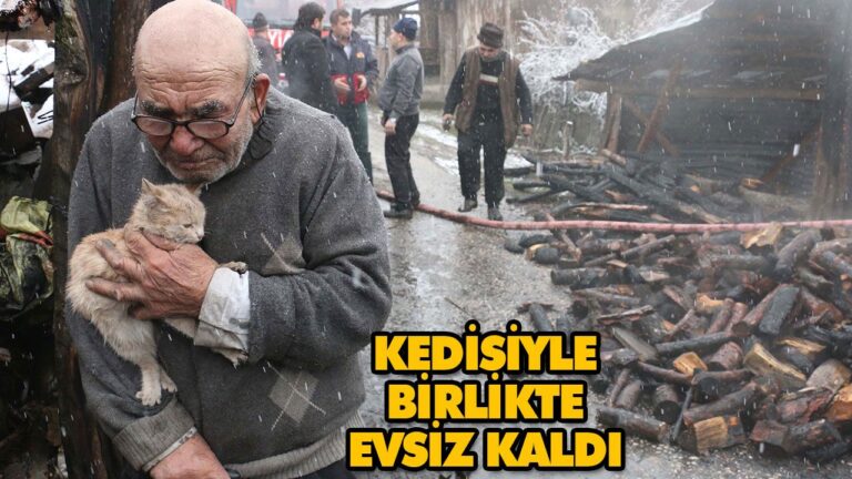 YAŞLI ADAM KEDİSİYLE EVSİZ KALDI
