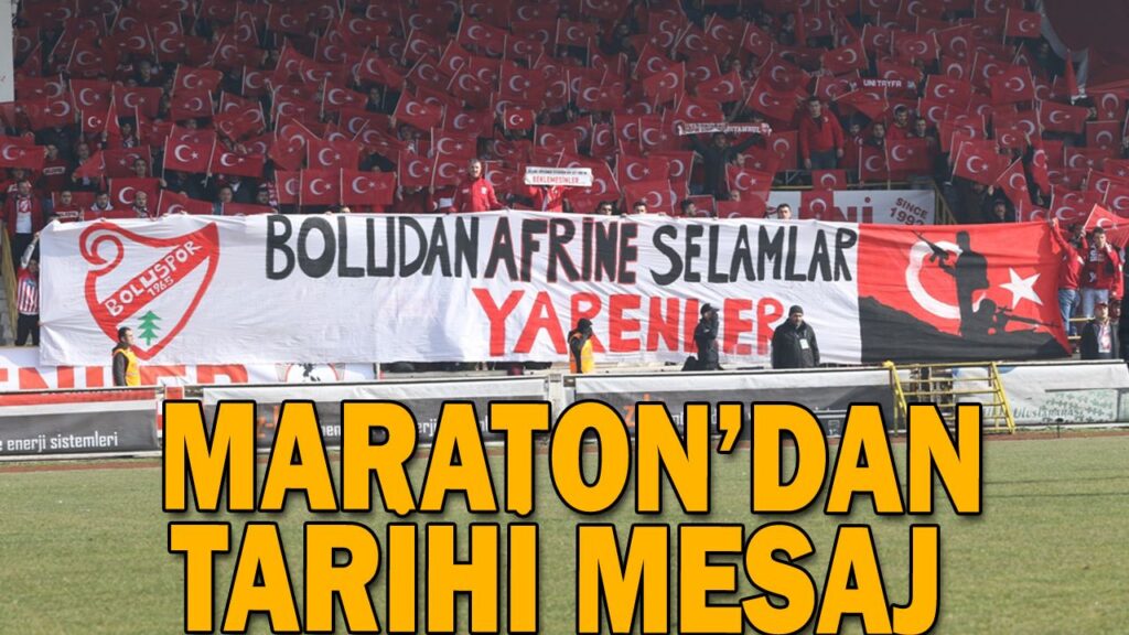 MARATON’DAN TARİHİ MESAJ MARATON’DAN TARİHİ MESAJ