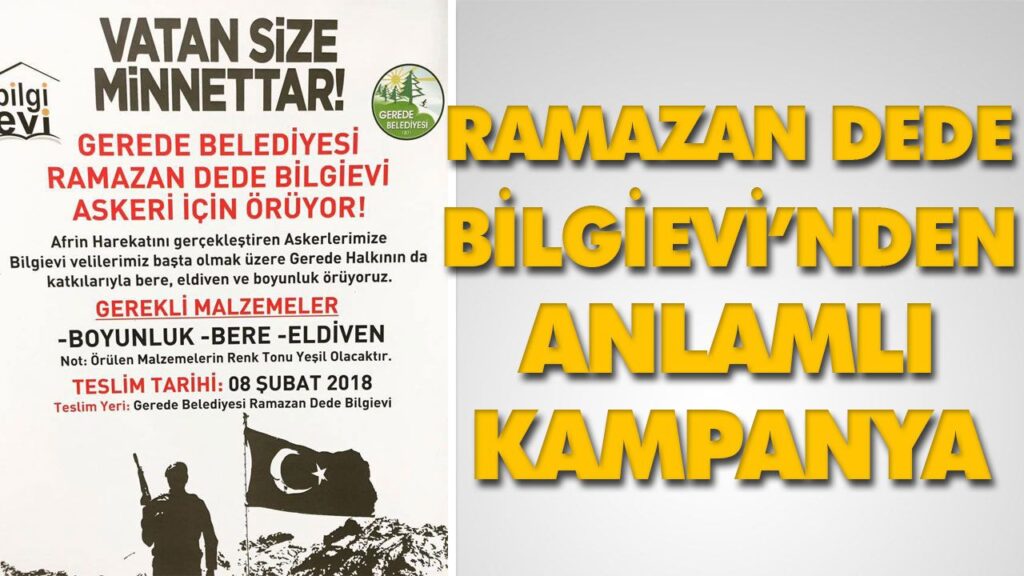 RAMAZAN DEDE BİLGİEVİ’NDEN ANLAMLI KAMPANYA RAMAZAN DEDE BİLGİEVİ’NDEN ANLAMLI KAMPANYA