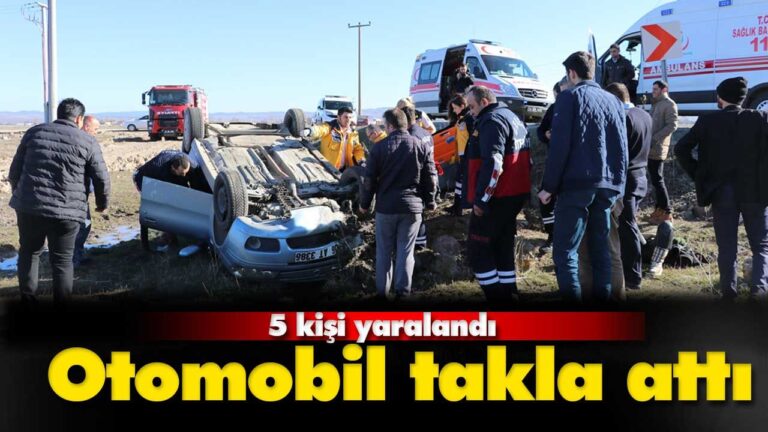 Otomobil takla attı: 5 yaralı