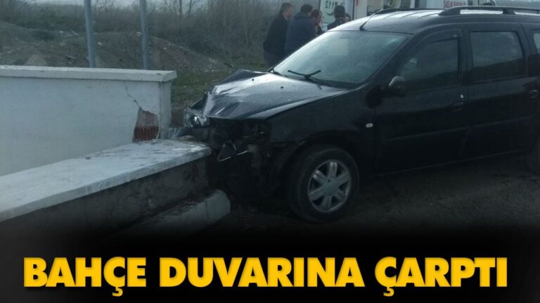 BAHÇE DUVARINA ÇARPTI