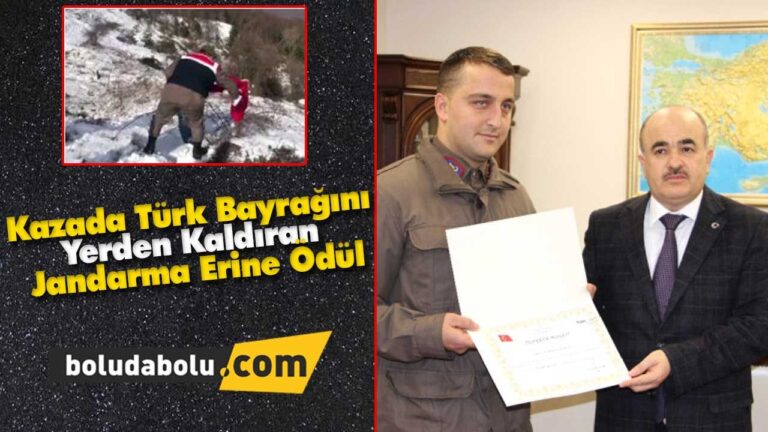 Bayrağımızı Yerden Kaldıran Jandarma Erine Ödül
