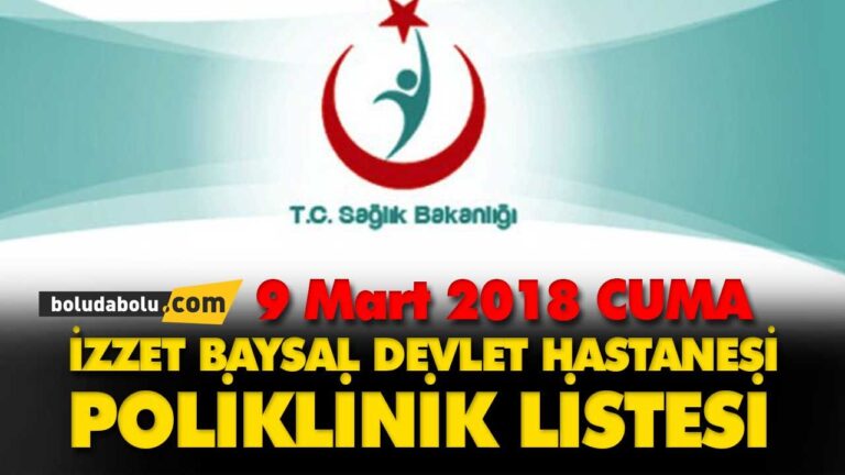 9 Mart 2018 tarihli Doktor Poliklinik Listesi.