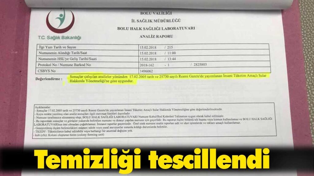 Yeniçağa’nın suyu tescillendi Yeniçağa’nın suyu tescillendi