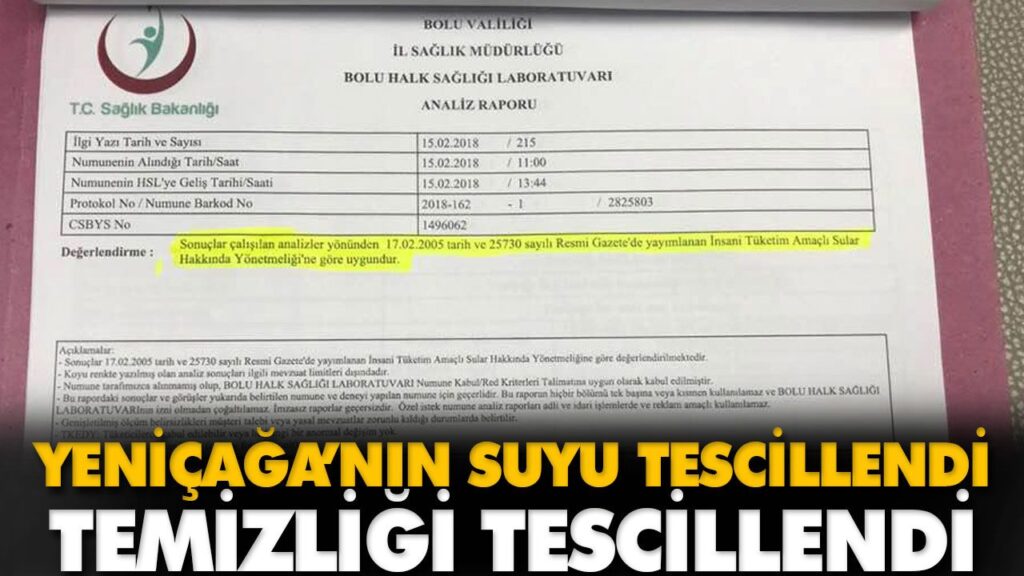 Yeniçağa’nın suyu tescillendi