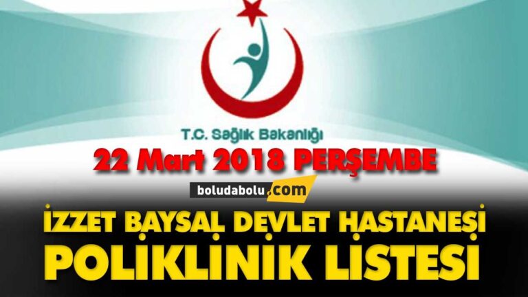Bolu İzzet Baysal Devlet Hastanesi poliklinik