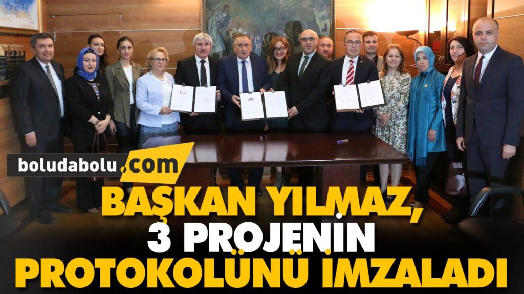 BAŞKAN YILMAZ, 3 PROJENİN PROTOKOLÜNÜ İMZALADI BAŞKAN YILMAZ, 3 PROJENİN PROTOKOLÜNÜ İMZALADI