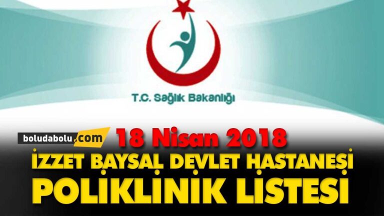 18 Nisan 2018 tarihli Doktor Poliklinik Listesi