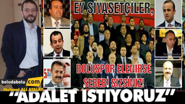 BOLU SİYASETÇİLERİNE ÇAĞRI!