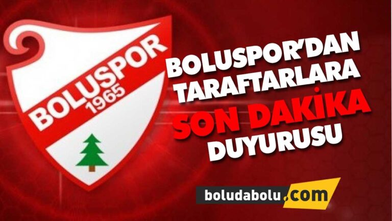 Boluspor’dan önemli duyuru!