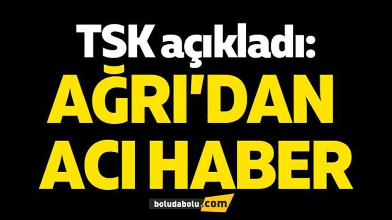 TSK açıkladı: Ağrı’dan acı haber