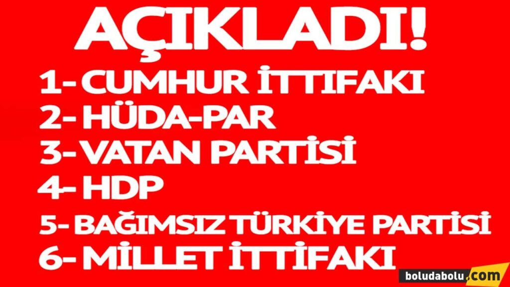 Partilerin pusuladaki yerleri belli oldu