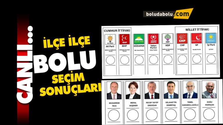 BOLU SEÇİM SONUÇLARI 24 HAZİRAN 2018
