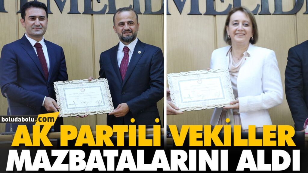 AK PARTİLİ VEKİLLER MAZBATALARINI ALDI AK PARTİLİ VEKİLLER MAZBATALARINI ALDI
