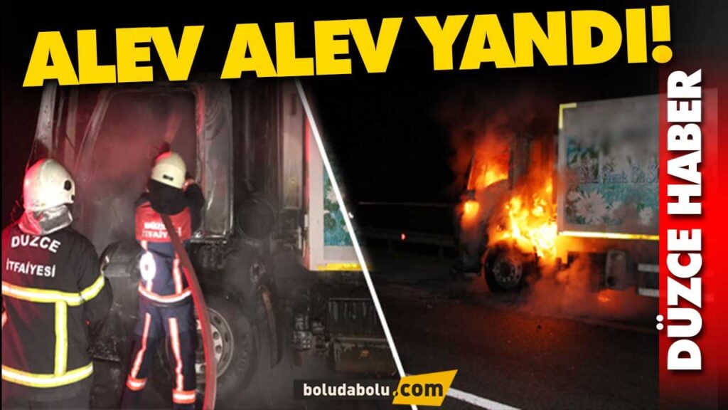 Düzce araç yangını!