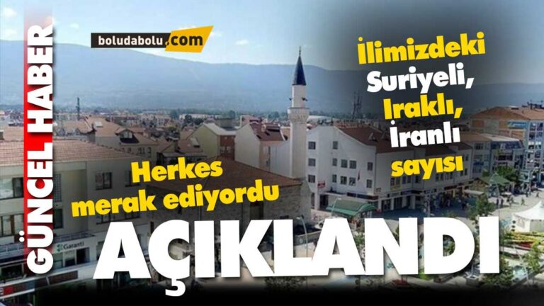 Bolu’daki Suriyeli, Iraklı, İranlı sayısı