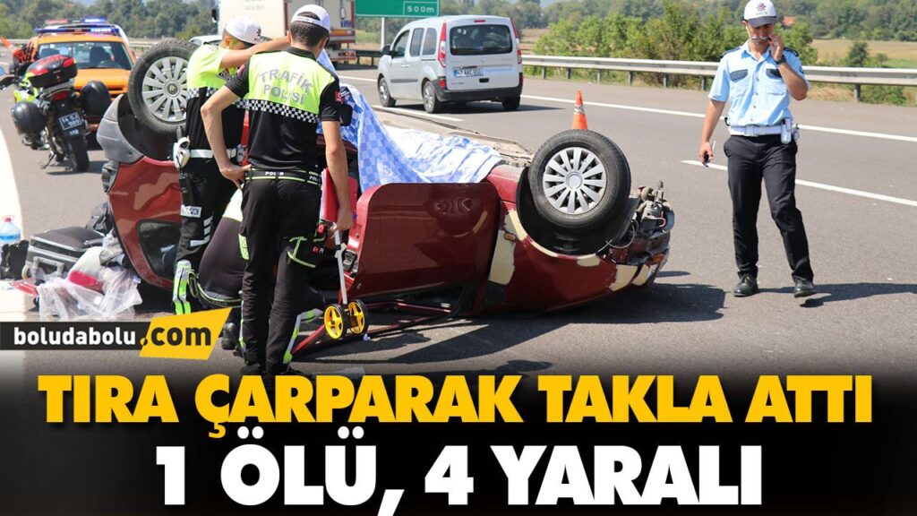 Otomobil ile tır çarpıştı: 1 ölü, 4 yaralı Otomobil ile tır çarpıştı: 1 ölü, 4 yaralı