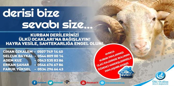 “KURBAN SEVABI SİZİN DERİSİ BİZİM” “KURBAN SEVABI SİZİN DERİSİ BİZİM”