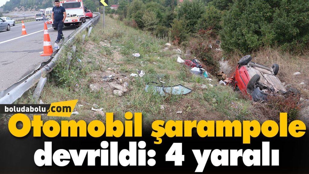 Otomobil şarampole devrildi Otomobil şarampole devrildi