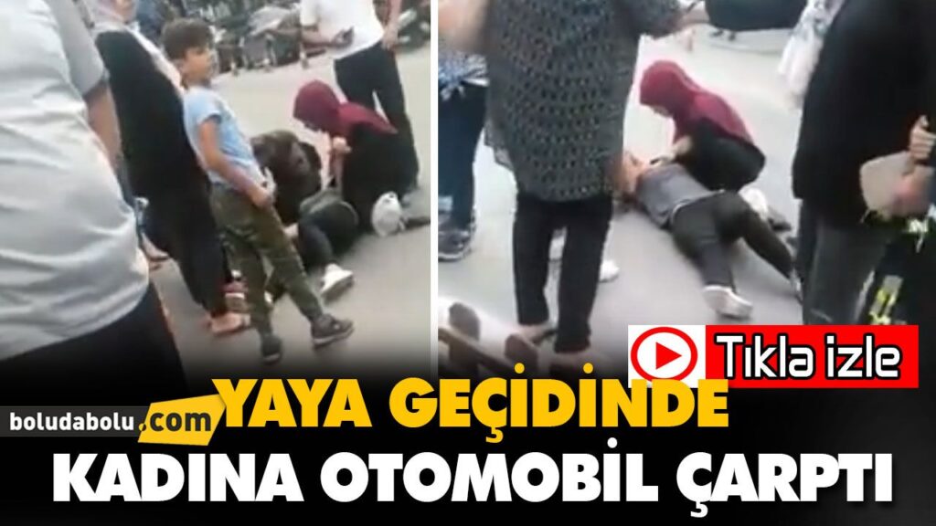 Yaya geçidinde otomobil çarptı