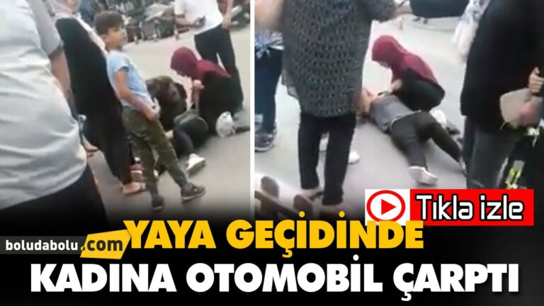 Yaya geçidinde otomobil çarptı