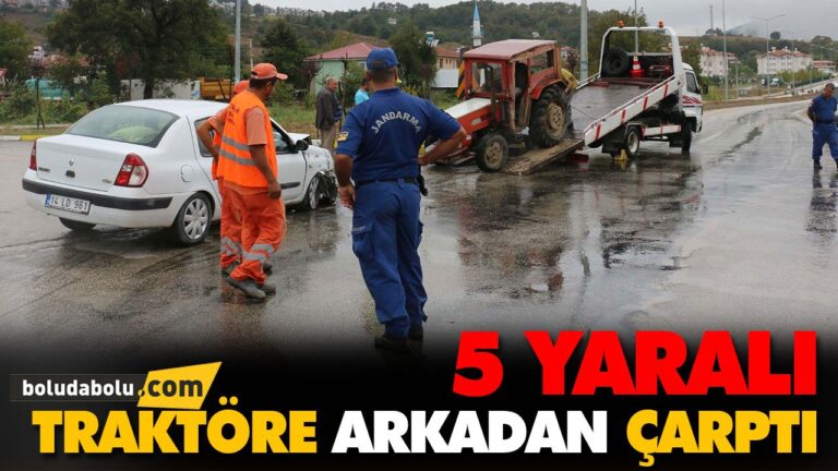 TRAKTÖRE ARKADAN ÇARPTI