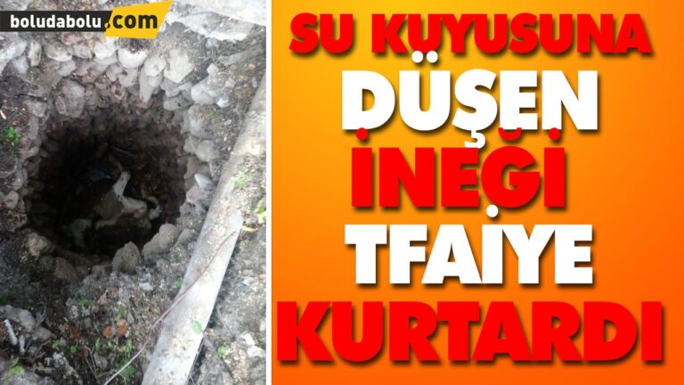 SU KUYUSUNA DÜŞEN İNEĞİ İTFAİYE KURTARDI