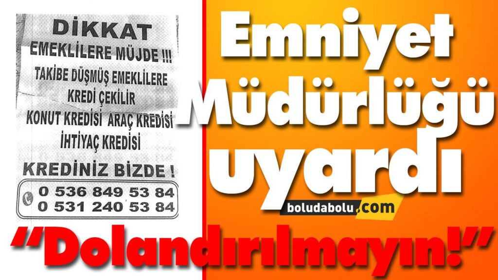 Emniyet Müdürlüğü uyardı Emniyet Müdürlüğü uyardı