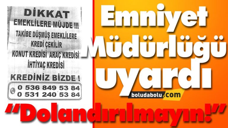 Emniyet Müdürlüğü uyardı