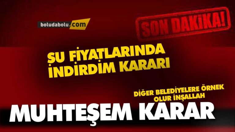 SU FİYATLARINDA İNDİRİM