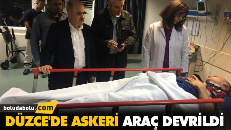 DÜZCE’DE ASKERİ ARAÇ DEVRİLDİ: 4 YARALI