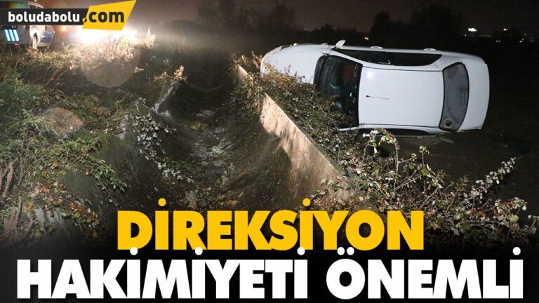 Otomobil tarlaya devrildi