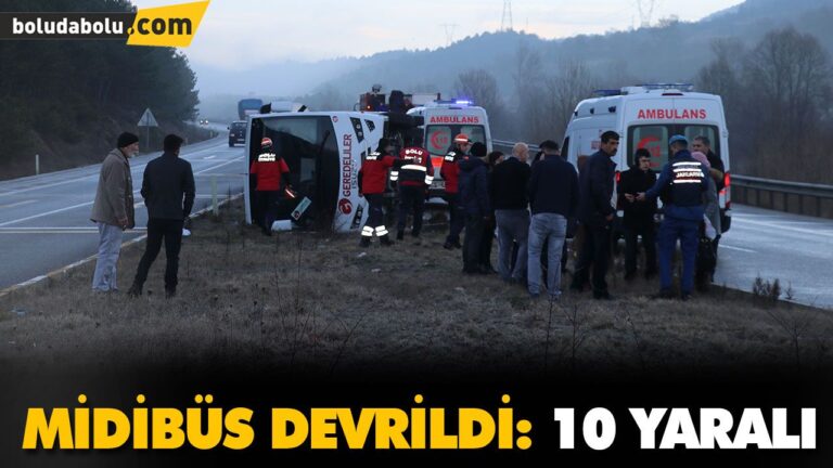 MİDİBÜS DEVRİLDİ: 10 YARALI