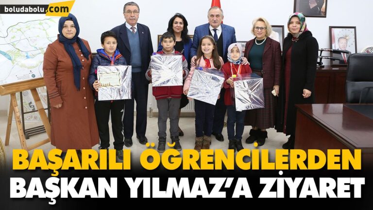 BAŞARILI ÖĞRENCİLERDEN BAŞKAN YILMAZ’A ZİYARET
