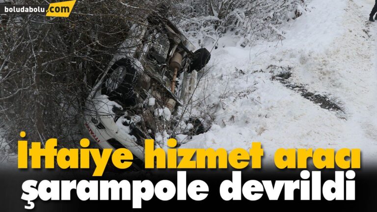 İtfaiye hizmet aracı şarampole devrildi