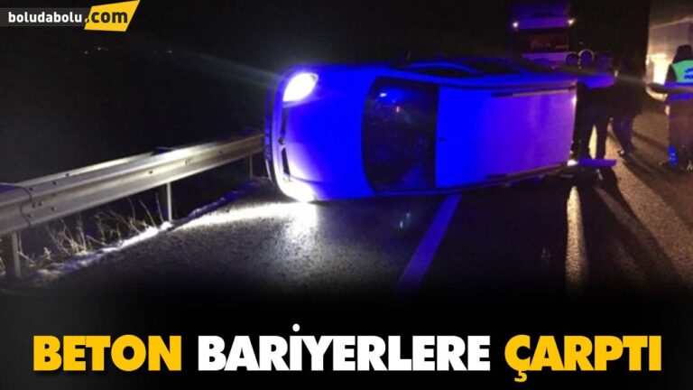BETON BARİYERLERE ÇARPTI