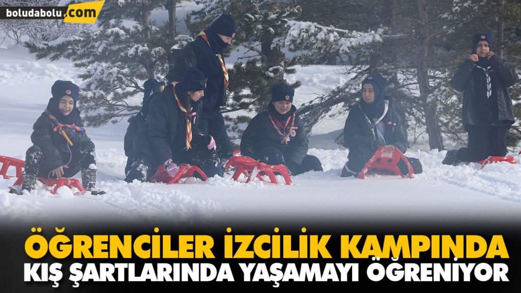 ÖĞRENCİLER İZCİLİK KAMPINDA KIŞ ŞARTLARINDA YAŞAMAYI ÖĞRENİYOR ÖĞRENCİLER İZCİLİK KAMPINDA KIŞ ŞARTLARINDA YAŞAMAYI ÖĞRENİYOR