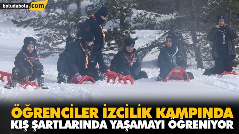 ÖĞRENCİLER İZCİLİK KAMPINDA KIŞ ŞARTLARINDA YAŞAMAYI ÖĞRENİYOR
