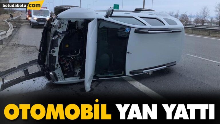 OTOMOBİL YAN YATTI
