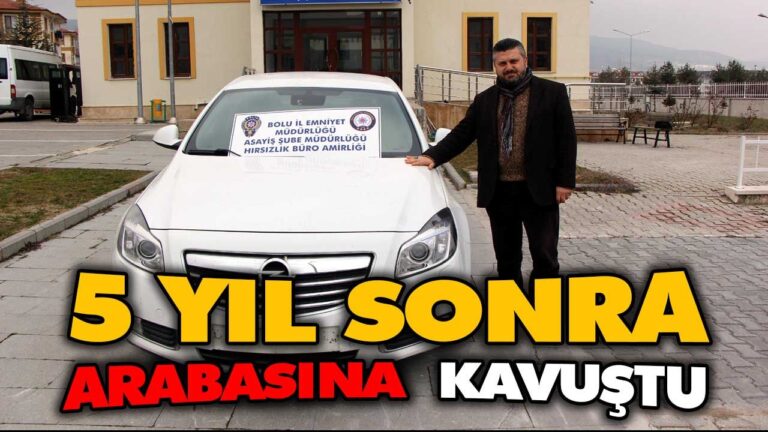 5 yıl sonra çalınan arabasına kavuştu
