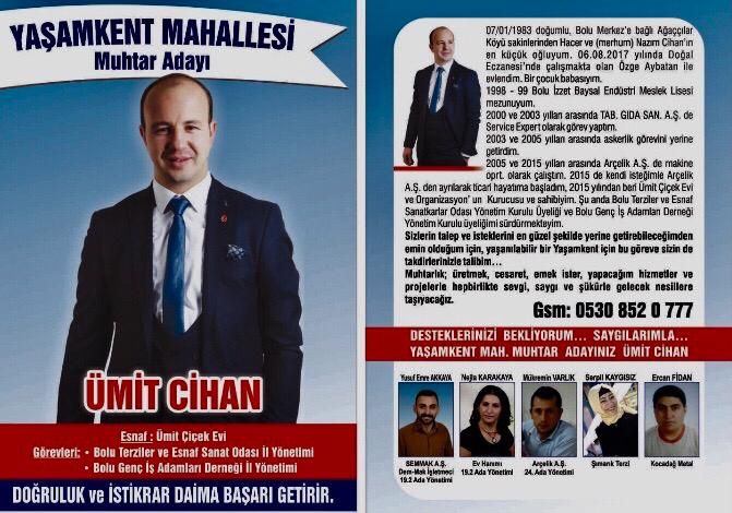 YAŞAMKENT MAHHALLESİ MUHTAR ADAYI ÜMİT CİHAN