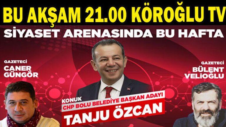 Tanju Özcan bu akşam ‘Siyaset Arenası’nda