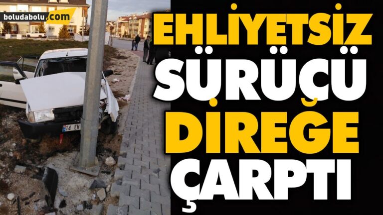16 yaşında direksiyona geçti, direğe çarptı