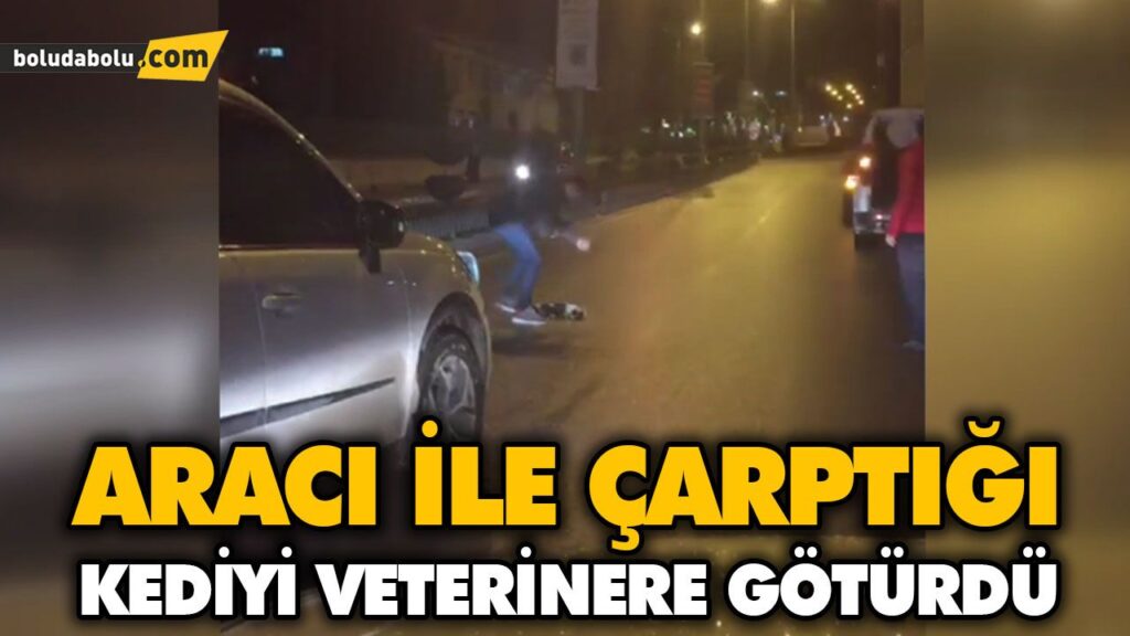 ARACI İLE ÇARPTIĞI KEDİYİ VETERİNERE GÖTÜRDÜ ARACI İLE ÇARPTIĞI KEDİYİ VETERİNERE GÖTÜRDÜ
