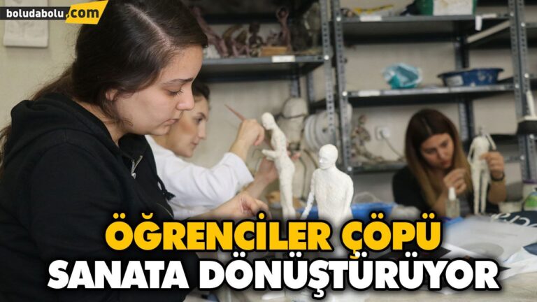 ÖĞRENCİLER ÇÖPÜ SANATA DÖNÜŞTÜRÜYOR