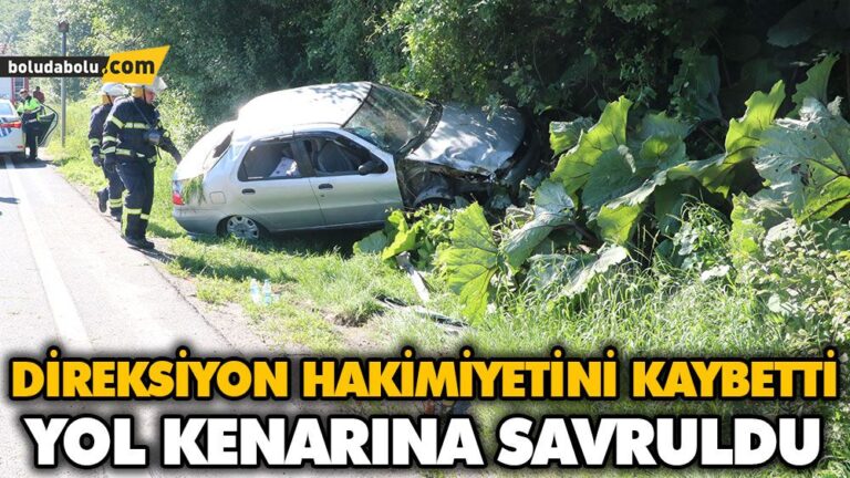 DİREKSİYON HAKİMİYETİNİ KAYBETTİ YOL KENARINA SAVRULDU