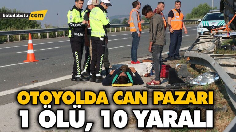 CENAZEDEN DÖNENLERİ TAŞIYAN MİNİBÜS TAKLA ATTI: 1 ÖLÜ, 10 YARALI